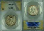 USA Half Dollar Walking Liberty Silver 50c ANACS MS-64 Toned (A) -