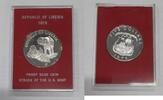 Weltmünzen $5 Coin Republic of Liberia 90% Silver Proof in Holder -