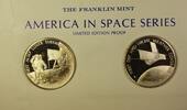 Exonumia Sterling America in Space Series: Apollo XI (12) & ITOS 1 Silver Proof Medals -