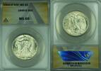 USA Half Dollar 1945-D Walking Liberty Silver 50c ANACS MS-65 (44) -