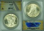 USA Dollar Peace Silver S$1 ANACS MS-61 Better Coin (45C) -