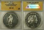 Weltmünzen Gulden Netherlands Antilles 25G Silver Coin Peter Stuyvesant ANACS MS-60 -