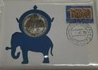 Weltmünzen 10 Rupees India BU 80% Silver Coin W/Stamp in FDC 25th Anniversary of FAO -