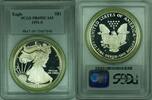 Bullion 1991-S Proof American Silver Eagle 1oz Coin PCGS PR-69 Deep Cameo DCAM -