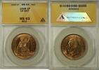 Weltmünzen 1 Pence Great Britain One Penny 1P Coin ANACS MS-63 Red (A) -