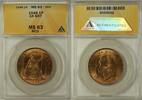 Weltmünzen 1 Pence Great Britain One Penny 1P Coin ANACS MS-63 Red (B) -