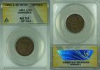 USA Half Cent Braided Hair ANACS AU-53 Details - Corroded -