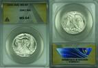 USA Half Dollar Walking Liberty Silver 50c ANACS MS-64 -