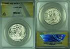 USA Half Dollar Walking Liberty Silver 50c ANACS MS-63 Better Coin -