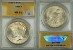USA $1 Coin Silver Peace Dollar ANACS MS-61 Lightly Toned (B) -