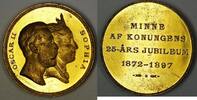 Exonumia Medal 1872-1897 Sweden Jubilee 25 Years King Oscar II and Queen Sophia -