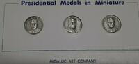 Exonumia MACO Presidential Commem .925 Silver Medals Set - T. Roosevelt, Taft & Wilson -