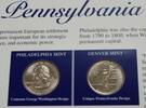 USA Quarter Pennsylvania 1999 P&D for Anniversary of Statehood Bonus Stamp -