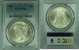 USA 1 Dollar Peace Silver $ Coin PCGS MS 63 (17) B -