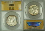 USA Walking Liberty Silver Half 50c ANACS MS-60 Details Cleaned (Better Coin) -
