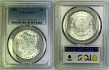USA 1 Dollar Morgan Silver $ Coin PCGS MS 62 (7) -