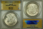 USA Dollar Morgan Silver $1 ANACS MS-60 Details Cleaned (Better Coin) RL -