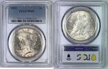 USA 1 Dollar Peace Silver $ Coin Toned PCGS MS 62 (9) A -