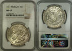 USA $1 Coin Morgan Silver Dollar NGC MS-62 Lightly Toned (15e) -