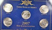 USA 25 Cents United States Quarters Brilliant Uncirculated 5 Coin Collection -
