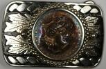 Exonumia Dollar Morgan Silver In Belt Buckle W/ Obverse Punched Out Nicely Toned -
