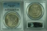 USA Dollar Morgan Silver S$1 PCGS MS-63 Beautiful Toning Wine in Sand (31 F) -