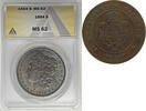 USA Dollar Morgan Silver Coin Toned ANACS MS 62 -