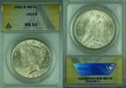 USA $1 Coin Peace Silver Dollar ANACS MS-61 -