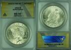 USA $1 Coin Peace Silver Dollar ANACS MS-60 Details Scratched -