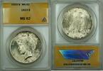 USA Peace Dollar Silver $1 ANACS MS-62 Lightly Toned (Better Coin) -