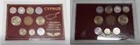 European Coins Cyprus UNC Ten Different Coin Set - Various Dates in Plastic Holder--See Photos -