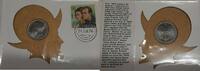 European Coins 1975 Spain BU 25 Peseta Coin W/Stamp in First Day Cover -