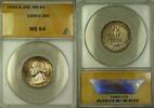 USA Quarter 1939-S Washington Silver 25c Coin ANACS MS-64 Toned -