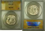 USA Half Dollar Walking Liberty Silver 50c Coin ANACS MS-65 Gem B -