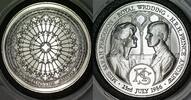 Exonumia Medal Royal Wedding Prince Andrew & Sarah Ferguson Westminster Abbey Silver -