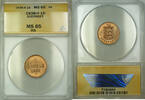 Weltmünzen 1938-H Guernsey 1D Double Copper Coin ANACS MS-65 RB Red-Brown Gem BU -