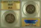 USA Half Dollar Seated Liberty Silver ANACS VG-10 Details Damaged -