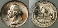 USA Quarter 1947-S Washington Silver NGC MS-67, Gem Coin -