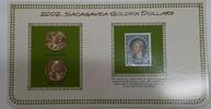 USA & D Sacagawea BU Dollars and Stamp Set on Info Card - Meriwether Lewis -