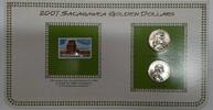 USA Cent & D Sacagawea BU Dollars and Stamp Set on Info Card - ND Statehood . -