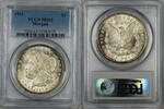 USA $1 Coin Morgan Silver Dollar PCGS MS-62 Toned Rim (Ta) -
