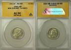 Weltmünzen 6 Pence New Zealand Coin ANACS AU 50 Details Cleaned -