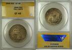 USA Half Dollar Tall Date Seated Liberty Silver 50c Coin, Condition ANACS EF-45 -