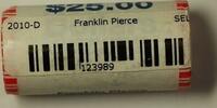 USA $1 Coin 2010-D Franklin Pierce Presidential Dollar Roll BU 25 $1 Coins Bank Wrapped OBW -