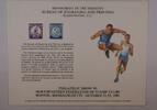 Briefmarken BEP souvenir card B 62 Phil Show 1932 3ï¾¢ and 5ï¾¢ Olympics stamps -