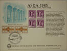 Briefmarken BEP souvenir card B 63 ASDA 1940 3¢ Herbert stamp Visitors Center Cancelled -