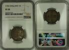 Weltmünzen Shilling England Anne Silver 1S Coin NGC VF-20 -