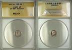Weltmünzen Penny Great Britain King Edward VII Maundy 1P Silver Coin ANACS MS-64 -