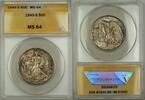 USA Half Dollar 1945-S Walking Liberty Silver 50c Coin ANACS MS-64 Toned -
