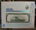 Briefmarken 1918 $ BEP souvenir card B 116 ANA 1988 back $2 FRBN Show cancelled -